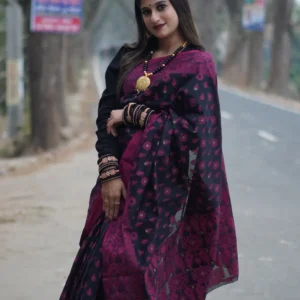 Premium Jamdani Nakful Design (Black)